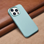 iCarer Leather Litchi MagSafe Case - кожен (естествена кожа) кейс с MagSafe за iPhone 14 Pro (зелен) 12