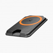 Spigen Valentinus MagSafe 3 Card Holder (MagFit Plus) - кожен портфейл (джоб) за прикрепяне към iPhone с MagSafe (черен) 7