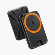 Spigen Valentinus MagSafe 3 Card Holder (MagFit Plus) - кожен портфейл (джоб) за прикрепяне към iPhone с MagSafe (черен) 3