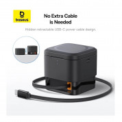 Baseus 2in1 MagPro Magnetic Charger with MagSafe 20W (BS-W531) - двойна поставка (пад) за безжично зареждане за iPhone с MagSafe и AirPods с вграден USB-C кабел  (черен) 12
