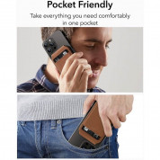 ESR HaloLock Vegan Leather Magnetic Wallet Stand - кожен портфейл (джоб) с вградена поставка за прикрепяне към iPhone с MagSafe (кафяв) 5