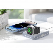 Choetech 2-in-1 MagSafe Wireless Charger 15W - двойна поставка (пад) за безжично зареждане на iPhone с Magsafe и Apple Watch със MFI сертифиция (сив) 5