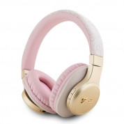Guess PU Leather 4G Tone on Tone Script Logo Bluetooth Headphones (pink-gold)