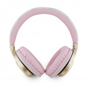 Guess PU Leather 4G Tone on Tone Script Logo Bluetooth Headphones (pink-gold) 2