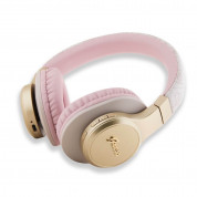 Guess PU Leather 4G Tone on Tone Script Logo Bluetooth Headphones (pink-gold) 1