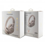 Guess PU Leather 4G Tone on Tone Script Logo Bluetooth Headphones (pink-gold) 3