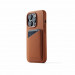 Mujjo Full Leather MagSafe Wallet Case - премиум кожен (естествена кожа) кейс с MagSafe за iPhone 14 Pro (кафяв) 2