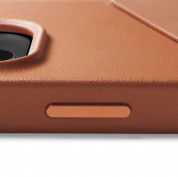 Mujjo Full Leather MagSafe Wallet Case - премиум кожен (естествена кожа) кейс с MagSafe за iPhone 14 Pro (кафяв) 11
