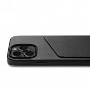 Mujjo Full Leather MagSafe Wallet Case - премиум кожен (естествена кожа) кейс с MagSafe за iPhone 14 Pro (черен) 5