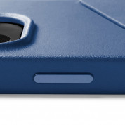 Mujjo Full Leather MagSafe Wallet Case - премиум кожен (естествена кожа) кейс с MagSafe за iPhone 14 Pro (син) 11