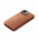 Mujjo Full Leather MagSafe Wallet Case - премиум кожен (естествена кожа) кейс с MagSafe за iPhone 14 Pro Max (кафяв) 6