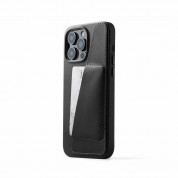 Mujjo Full Leather MagSafe Wallet Case - премиум кожен (естествена кожа) кейс с MagSafe за iPhone 14 Pro Max (черен) 1