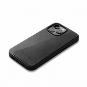Mujjo Full Leather MagSafe Wallet Case - премиум кожен (естествена кожа) кейс с MagSafe за iPhone 14 Pro Max (черен) 5