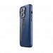 Mujjo Full Leather MagSafe Wallet Case - премиум кожен (естествена кожа) кейс с MagSafe за iPhone 14 Pro Max (син) 1