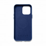 Mujjo Full Leather MagSafe Wallet Case - премиум кожен (естествена кожа) кейс с MagSafe за iPhone 14 Pro Max (син) 3