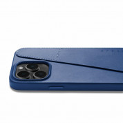 Mujjo Full Leather MagSafe Wallet Case - премиум кожен (естествена кожа) кейс с MagSafe за iPhone 14 Pro Max (син) 4