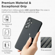 Pitaka MagEZ 4 600D Aramid Fiber MagSafe Case - кевларен кейс с MagSafe за Samsung Galaxy S24 (черен-сив)  10