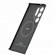 Pitaka MagEZ 4 600D Aramid Fiber MagSafe Case - кевларен кейс с MagSafe за Samsung Galaxy S24 Ultra (черен-сив)  4