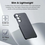 Pitaka MagEZ 4 600D Aramid Fiber MagSafe Case - кевларен кейс с MagSafe за Samsung Galaxy S24 Plus (черен-сив)  5