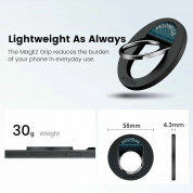 Pitaka MagEZ Grip 2 1500D Combo Magnetic Ring Stand With NFC Chip - магнитен пръстен против изпускане, с поставка, съвместим с MagSafe за iPhone и други смартфони (черен-син) 1