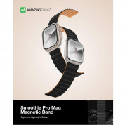AmazingThing Smoothie Mag Silicone Magnetic Strap  for Apple Watch 38mm, 40mm, 41mm, 42mm, 44mm, 45mm, Ultra 49mm (black-brown) 8