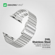 AmazingThing Titan Stainless Steel Band - стоманена каишка за Apple Watch 42мм, 44мм, 45мм, Ultra 49мм (сребрист) 6
