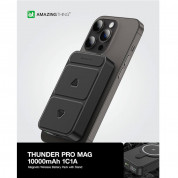AmazingThing Thunder Pro Magnetic Wireless Power Bank 10000 mAh 22.5W - преносима външна батерия с USB-C порт, USB-A изход, безжично зареждане с MagSafe и вградена поставка (черен) 11