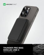AmazingThing Thunder Pro Magnetic Wireless Power Bank 5000 mAh 22.5W - преносима външна батерия с USB-C порт и безжично зареждане с MagSafe (черен) 11