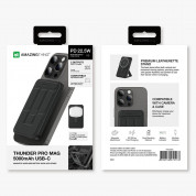 AmazingThing Thunder Pro Stand Magnetic Wireless Power Bank 5000 mAh 22.5W - преносима външна батерия с USB-C порт и безжично зареждане с MagSafe (черен) 18