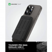 AmazingThing Thunder Pro Stand Magnetic Wireless Power Bank 5000 mAh 22.5W - преносима външна батерия с USB-C порт и безжично зареждане с MagSafe (черен) 12