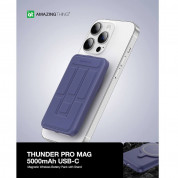 AmazingThing Thunder Pro Stand Magnetic Wireless Power Bank 5000 mAh 22.5W - преносима външна батерия с USB-C порт и безжично зареждане с MagSafe (син) 14