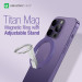 AmazingThing Titan Mag Magnetic Ring Stand - магнитен пръстен против изпускане, с поставка, съвместим с MagSafe за iPhone и други смартфони (лилав) 9