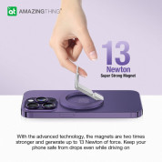 AmazingThing Titan Mag Magnetic Ring Stand - магнитен пръстен против изпускане, с поставка, съвместим с MagSafe за iPhone и други смартфони (лилав) 12