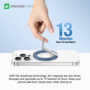 AmazingThing Titan Mag Magnetic Ring Stand - магнитен пръстен против изпускане, с поставка, съвместим с MagSafe за iPhone и други смартфони (син) 11