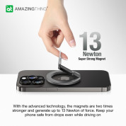 AmazingThing Titan Mag Magnetic Ring Stand - магнитен пръстен против изпускане, с поставка, съвместим с MagSafe за iPhone и други смартфони (тъмносив) 11