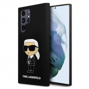 Karl Lagerfeld Liquid Silicone Ikonik NFT Case - дизайнерски силиконов кейс за Samsung Galaxy S24 Ultra (черен)