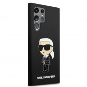 Karl Lagerfeld Liquid Silicone Ikonik NFT Case - дизайнерски силиконов кейс за Samsung Galaxy S24 Ultra (черен) 3