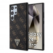 Guess PU 4G Triangle Metal Logo Case Case for Samsung Galaxy S24 Ultra (black)