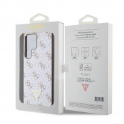 Guess PU 4G Triangle Metal Logo Case Case for Samsung Galaxy S24 Ultra (white) 6