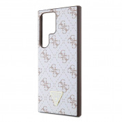 Guess PU 4G Triangle Metal Logo Case Case for Samsung Galaxy S24 Ultra (white) 4
