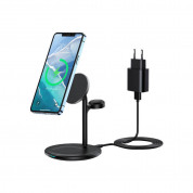 Choetech 3-in-1 Inductive Wireless Charging Station - тройна поставка (пад) за безжично зареждане за iPhone с Magsafe, Apple Watch и AirPods (черен)