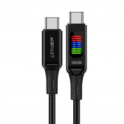 Acefast C7-03 Display USB-C to USB-C Cable 100W (120 cm) (black)