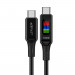 Acefast C7-03 Display USB-C to USB-C Cable 100W - здрав кабел с дисплей и бързо зареждане за устройства с USB-C порт (120 см) (черен) 1