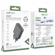 Acefast A65 PD GaN Fast Wall Charger 20W - захранване за ел. мрежа с USB-C изход с технология за бързо зареждане (черен)  6