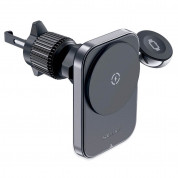 Acefast D18 2-in-1 Car Magnetic Wireless Charger 17.5W - магнитна поставка за радиатора на кола с безжично зареждане за iPhone с MagSafe и Apple Watch (черен)  2