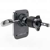 Acefast D18 2-in-1 Car Magnetic Wireless Charger 17.5W - магнитна поставка за радиатора на кола с безжично зареждане за iPhone с MagSafe и Apple Watch (черен)  1