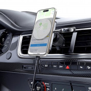 Acefast D18 2-in-1 Car Magnetic Wireless Charger 17.5W - магнитна поставка за радиатора на кола с безжично зареждане за iPhone с MagSafe и Apple Watch (черен)  5