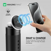 AmazingThing Explorer Pro Mag 4-in-1 Charging Stand With Bluetooth Speaker - безжичен спийкър с двойна поставка (пад) за безжично зареждане за iPhone с Magsafe и AirPods (черен) 5
