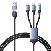 Joyroom 6-in-1 Speed USB Cable 100W with micro USB, Lightning and USB-C connectors (150 cm) (black)