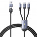 Joyroom 6-in-1 Speed USB Cable 100W - универсален USB-C кабел с Lightning, microUSB и USB-C конектори (150 см) (черен) 1